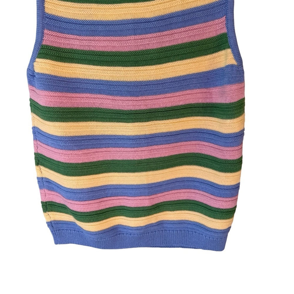 ICHI Striped Scandi Pastel Sleeveless Knit Top Size XS Casual Spring Summer - Picture 12 of 12